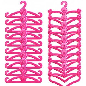 E-TING-60-PCS-Pink-Plastic-Little-Hangers-for-Girl-Doll-Dress-Clothes-Gown-Doll-Clothes-Accessories