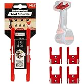 StealthMounts Tool Holder Compatible with Milwaukee M18 (4 Pack) - Red | StealthMounts Locking Tool Mounts | Made in The UK