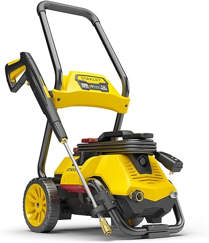 Stanley Electric Pressure Washer, SLP2050, 2-in-1 Mobile Cart or Detach Portable Use with Detergent Tank, 2050 Max PSI, 1.4 GPM, Great for Washing Cars