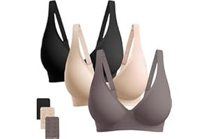 Vinfact Jelly Wireless Bras for Women Seamless Deep V Bralette No Underwire Support Comfortable T-Shirt Bra