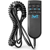 VAINELY 6 Button 5 Pin Bed Handle Control Replacement for Electric Adjustable Bed, Controller Black Plug &amp; Play Total Cord Length 6.0ft