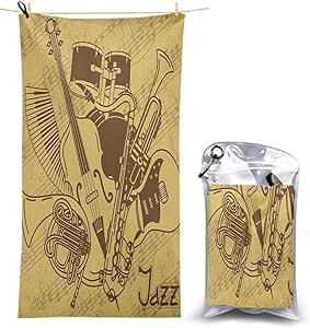 OKME Custom Toallas De Playa,Equipos De Música De Jazz con Fondo