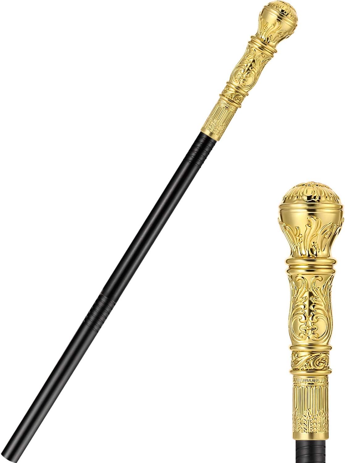 Gold Costume Staff King Cane Walking Stick Cane Gold Costume Walking