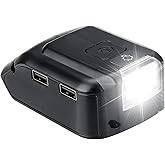 Taingwei Battery Adapter for Dewalt 20v Battery,USB Phone Charger, Led Work Light with Dual USB Charger and 12v DC Port,Power Source Supply for 14.4-20v Max Lithium-Ion Batteries