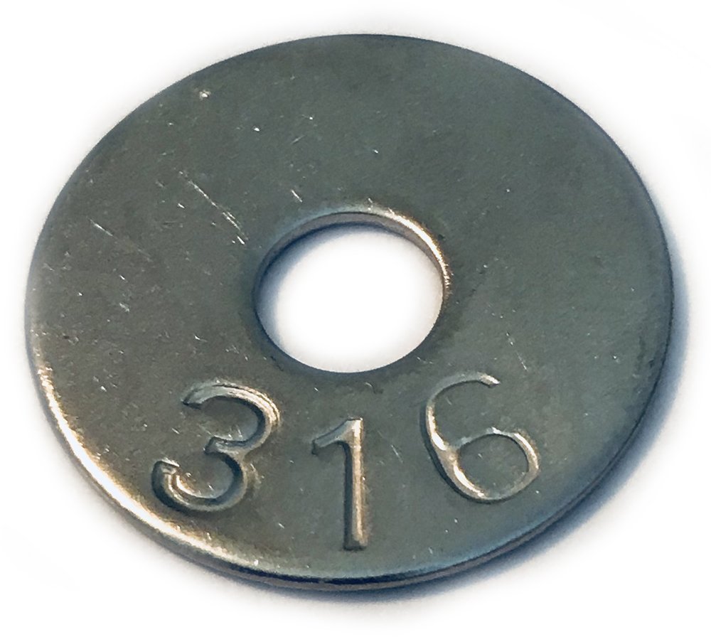 1/4 x 1" Fender Washers Type 316 Stainless Steel (Pack of 25)