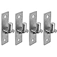 Wall Mount Flat Back Gate Hinges, 4 Pack Outdoor Chain Link Fence Hinges, Heavy Duty Stainless Steel Wall Plate, Wood Fence Link With 5/8 Pin (Screws Not Included)