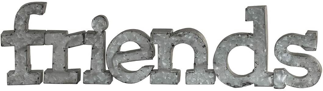 Amazon.com: Galvanized Metal Friends Wall Mounted Display Words Sign 3D