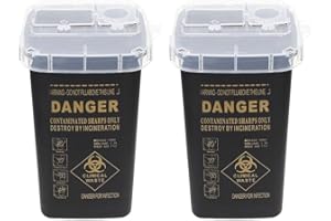 Gadpiparty 2pcs Needle Disposal Container, Sharps Container for Needle, Tattoos Salon Medical Use Small Practical Sharps Box 