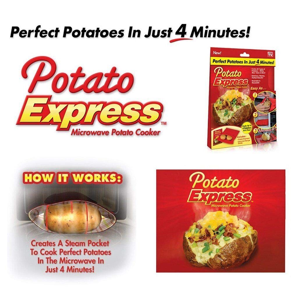 Cccsee Potato Express Microwave Potato Bag Red Washable And Reusable Pouch Cooking In Just 4 Minutes Cooker Bag 2 Pack Cookware Accessories Cookware Fcteutonia05 De