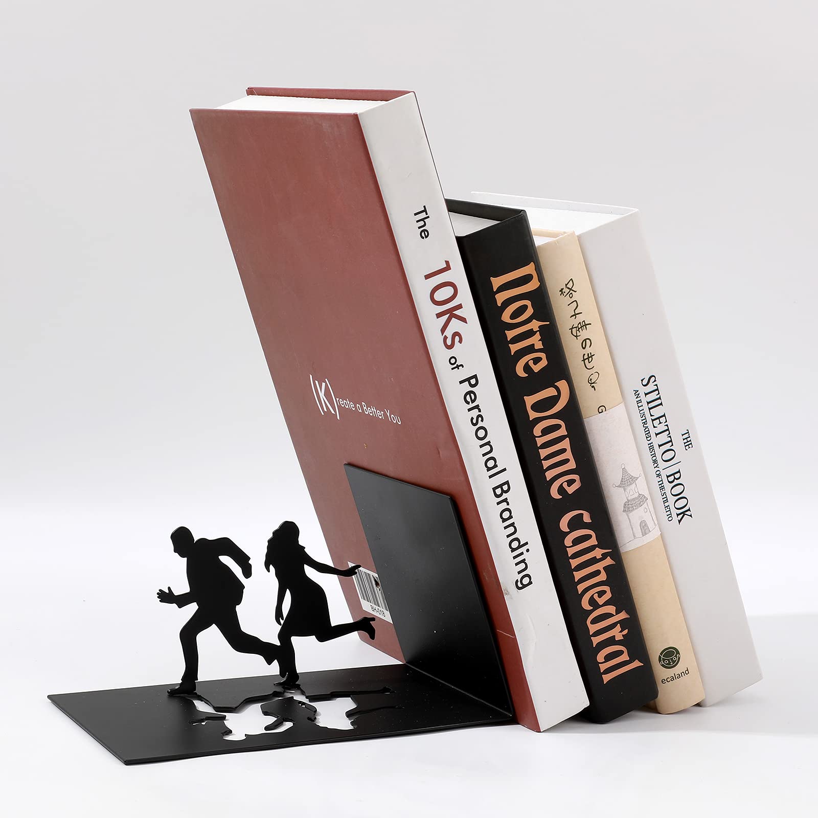 I-TOTAL® - Cute Metal Book Stand Bookends for Shelf/Table (ESCAPE!)