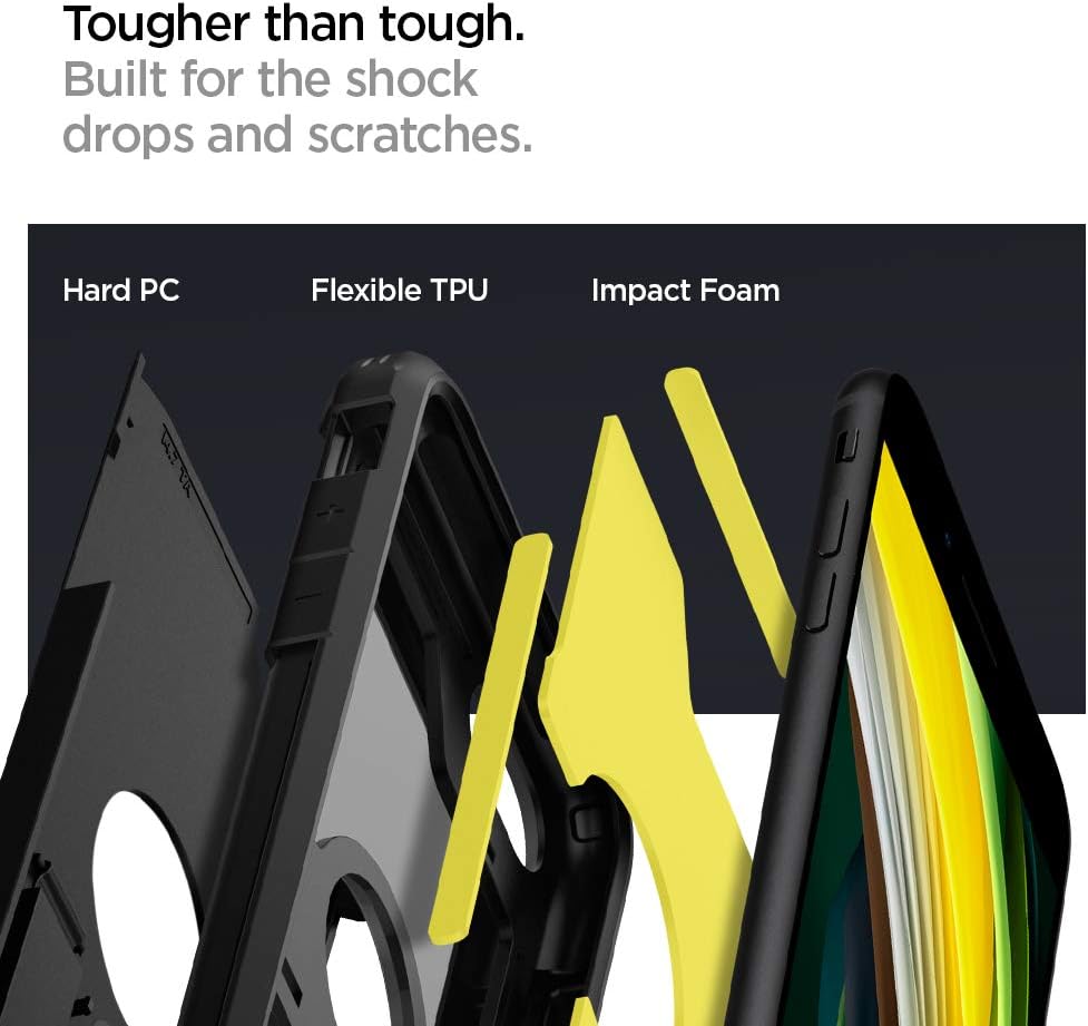 Spigen Tough Armor Case Compatible with iPhone SE/8/7 - Black, iPhone SE 2022/2020/8/7 - Image 4
