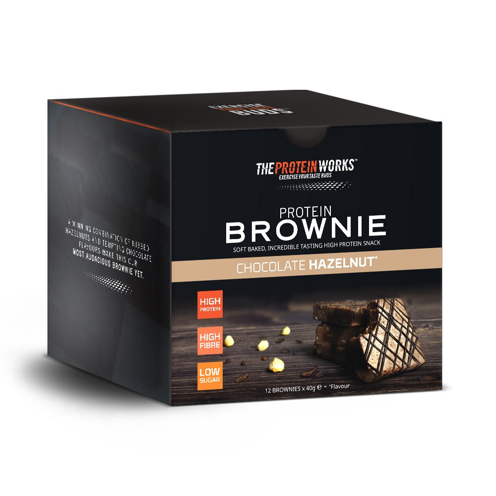 THE PROTEIN WORKS Protein Brownie | High Protein, Low Sugar Snack | High Fibre | Belgian Chocolate | Single - 40 g