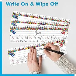 40 PCS Desk Nameplates, Waterproof Confetti Desk