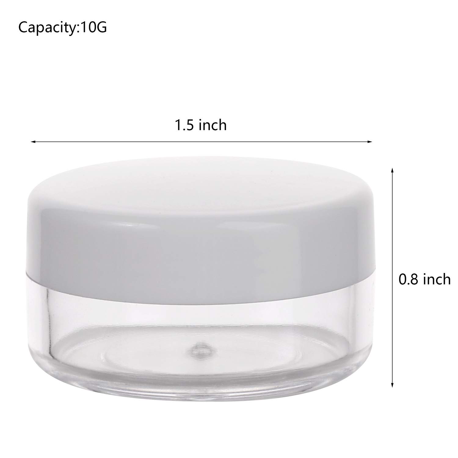 100 Packs Product Containers with Lids 10g Plastic Jars Refillable Traveling Jars Empty Cosmetic Containers for Toiletries: Beauty