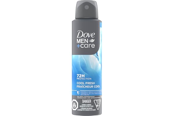 Dove Men+Care Dry Spray Antiperspirant for 72H Sweat & Odour Protection, Controls Odour Causing Bacteria, Cool Fresh, 107 g