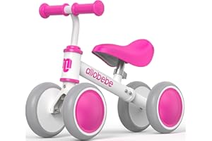 allobebe Baby Balance Bike, Cute Toddler Bikes 12-36 Months Gifts for 1 Year Old Girl Bike to Train Baby from Standing to Running with Adjustable Seat Silent & Soft 3 Wheels