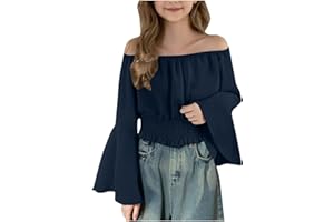 Girls Renaissance Tops Batwing Sleeve Off The Shoulder Blouse Teen Girls Elegant Tunic Crop Tops Stage Dance Costumes