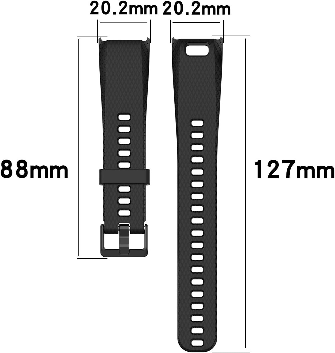 Huwokxix Watch Strap compatible with Garmin vivosmart HR,Adjustable Silicone Sports Strap Replacement Band (Black) - Image 4