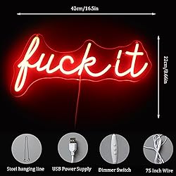 LED "Fuck It" Neon Sign USB Powered Neon Lights for