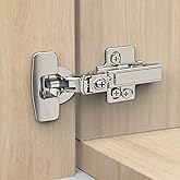 Chibery 10 Pack Half Overlay Soft Close Hinges, Self Closing Satin Nickel, 105 ° Open Angle 4D Adjustment, Speed Control, Cli