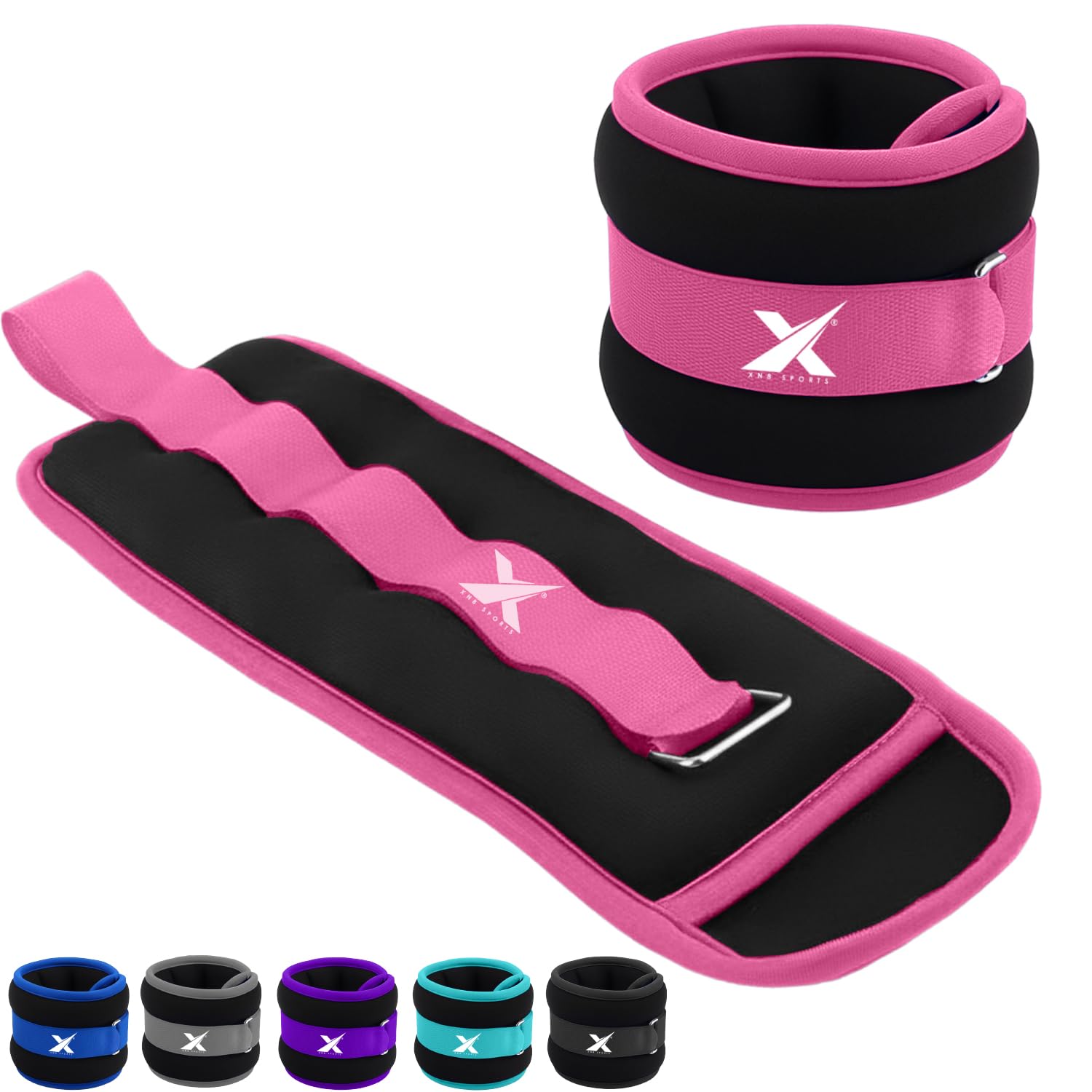 Xn8 Neoprene Ankle Weights With Strap, Pair of (0.5kg,1kg,1.5kg,2kg,2.5kg,3kg) Leg Weights, Wrist Weights, Arm Weights for Home Fitness, Strength Training, Running, Walking, Gym, Workout, Aerobics
