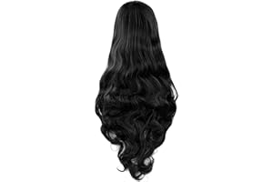 Rbenxia Curly Cosplay Wig Long Hair Heat Resistant Spiral Costume Wigs Anime Fashion Wavy Curly Cosplay Daily Party Black 32" 80cm