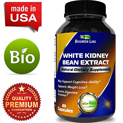 White Kidney Bean 100% Pure Extract - Natural Dietary Supplement for Weight Loss Boost Energy Appetite Suppressant Carb Interceptor Starch Blocker - Potent Formula for Women and Men