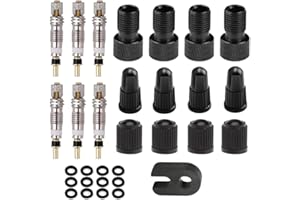 Bicycle 31PCS Presta Valve Sets, Valve Caps Presta to Schrader Bike Valve Adapter 2-in-1