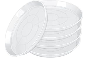 GUGEMEI Plant Saucers 3 4 5 6 7 8 9 10 11 12 14 Inch, 5 Pack Clear Plastic Plant Trays for Pots, Durable Plant Water Catcher Tray for Indoors Outdoors (6", Clear)