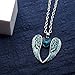Stephenie Crystal Angel Wings Pendant Necklace Women's Biker Jewelry 18