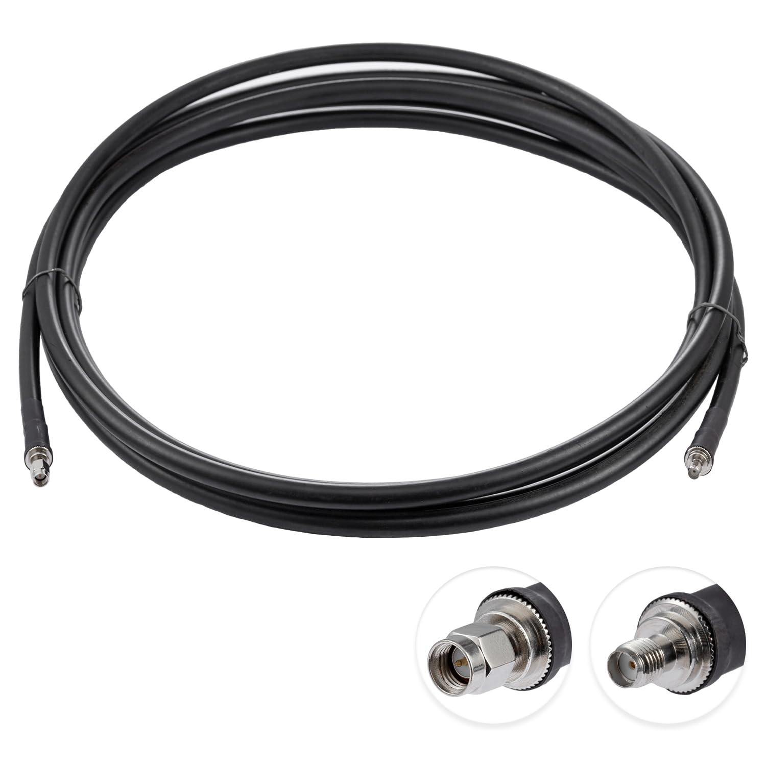 Vecys SMA Cable SMA Male to Female Bulkhead VLMR400 16.4ft /5M RF Coaxial Cable for Router Antenna Signal Enhancer Wireless Adapter