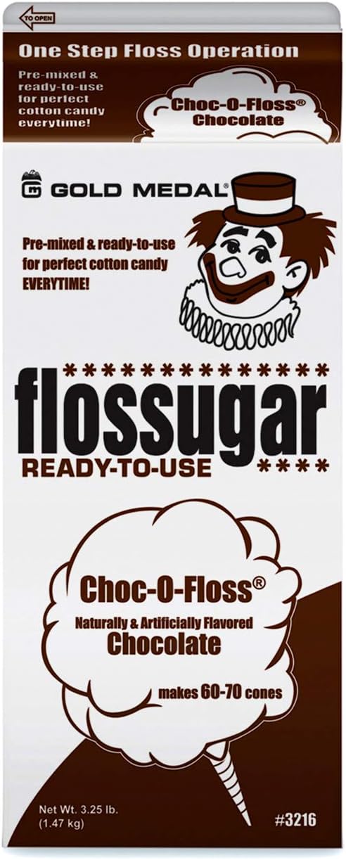 Beach City Wholesalers Cotton Candy Flossugar - Choc-o-floss Chocolate - 3.25 lb carton (1 count)