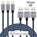 Sundix xi-18-cable, iPhone Charger, Ultra Nylon Braided Cord Lightning to USB Cable Compatible with iPhone 7/7 Plus/SE/6S/6/6 Plus/6S Plus/5S/5C/5/iPad Air/Mini/iPod Nano/Touch - Blue - 3 Piece