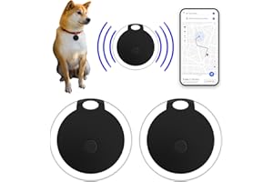 LEONNN 2 Pack Smart Bluetooth Tracker & Bluetooth Key Finder – Key Locator Device with App,GPS Tracking Device for Kids Pets Keychain Wallet Luggage,APP Control Compatible iOS Android,No Monthly Fee (Black)