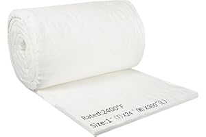 Deouss Ceramic Fiber Insulation Baffle Fire Blanket - 25'x24 x1 High Density Heat 2400F (1315C), for Forge, Foundry, Stoves, Furnace, Kilns, Fire Bricks, Boilers, Kilns, Blacksmithing, Pizza Ovens