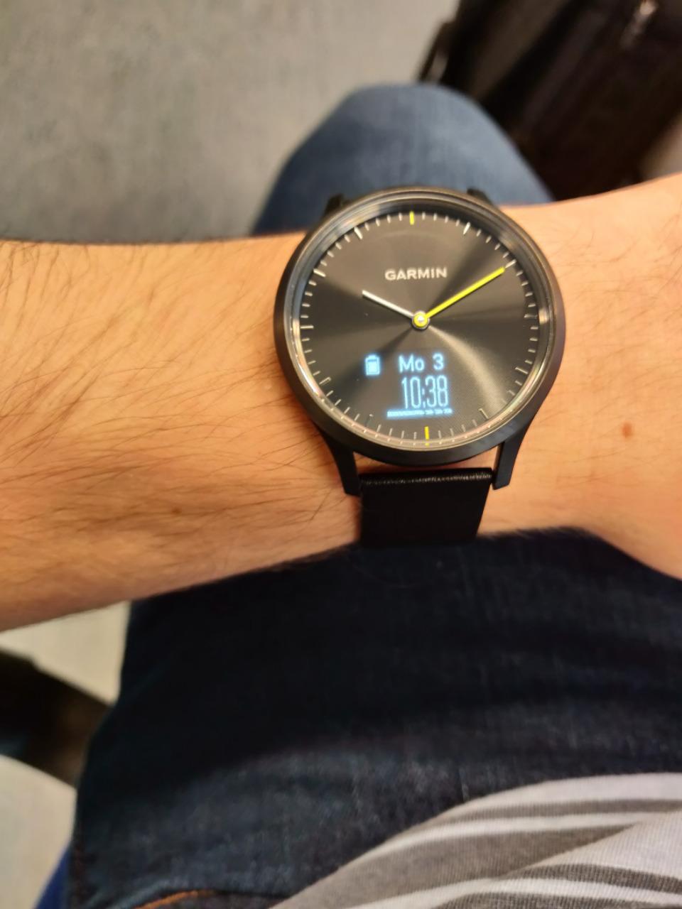 Garmin Damen vivomove HR Sport Hellblau FitnessTracker, M Fitness Uhren