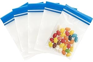 PABCK 100 Pcs Clear Plastic Produce Bag Resealable Food Storage Bags for Candy Fruit Vegetable Bread Cookies Packaging Take O