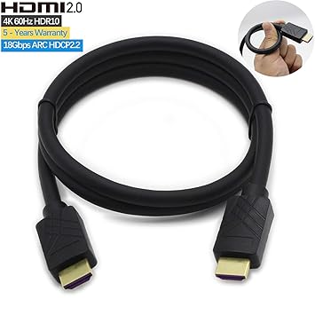 FeizLink Cable HDMI 1m, HDMI 2.0 4K 60Hz UHD 18Gbps Dolby Vision ...