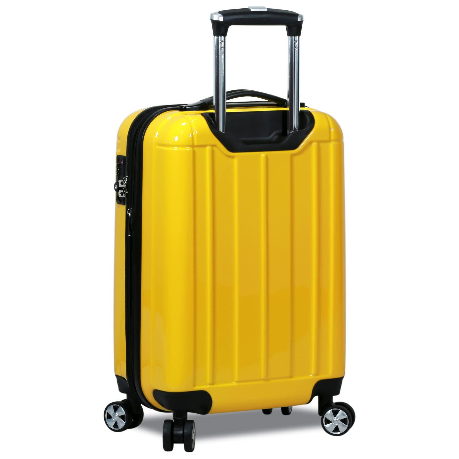 World Traveler Contour 3-Piece Hardside Spinner Luggage Set with TSA Lock, Yellow, One Size