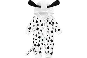 Cevoerf Dalmatian Costume For Baby Boys Girl Halloween Costume Infant Baby Romper Jumpsuit Unisex Halloween Outfit 0-18M
