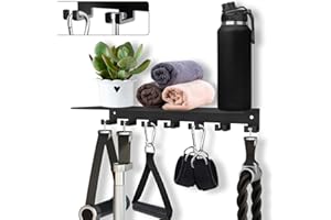 SAHANS Floating Shelf Organizer Compatible with Tonal Accessories Wall Mount Hanger with Hooks T-Lock Adapters Home Gym Weight Storage Equipment Metal Rack Holder Bracket Hanger Workout Fitness (Classic)