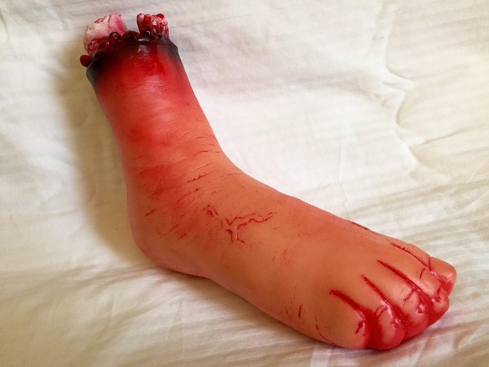 Halloween Fake Bloody Severed Foot / Leg - Dead Zombie Foot Prop