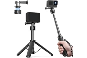 VIJIM ULANZI MT-34 Extendtable Selfie Stick Tripod for Gopro, Go Quick II 20.7in Action Camera Tripod Stand w Hand Strap 4 Stage Portable Vlog Accessories for GoPro Hero 12 11 10 9/Max/DJI OSMO/Insta 360