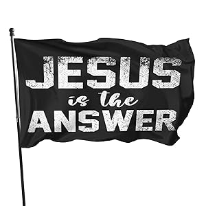 Flag Jesus Is The Answer Christian Faith Motivational 3x5 Ft Holiday Banner Garden Yard House Flags Indoor Outdoor Party Home Decorations Vivid Color And Double Sided Print