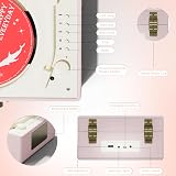Yintiny Time Music Box CD Player with Speakers Bluetooth Transmitter Pink view 7