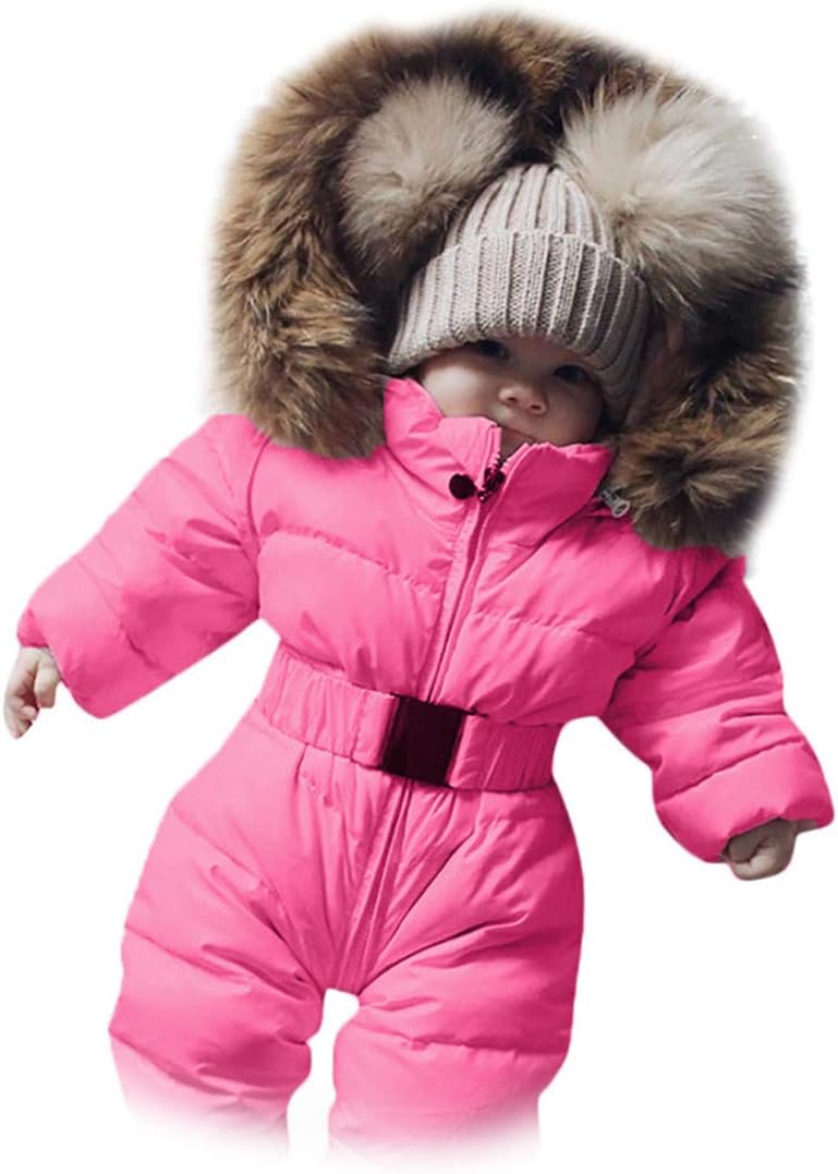 Sameno Infant Toddler Baby Girls Boys Winter Down Snowsuits Romper Jacket Hooded Jumpsuit Warm Thick Coat Outfit