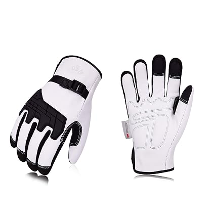 Vgo 2pairs 32 Or Above 3m Thinsulate C40 Lined Winter Premium Goat Leather Waterproof Work Gloves Size Xlwhitega1012fw