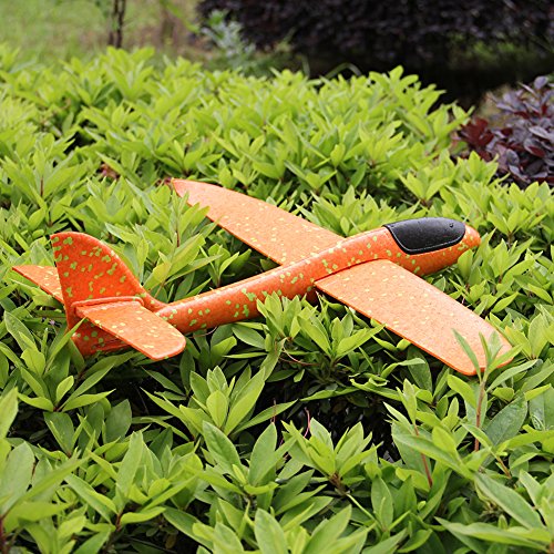Barbariol 2 Flight Foam Throwing Glider Model for Outdoor Sport Toy,Blue & Red (Blue+Orange)