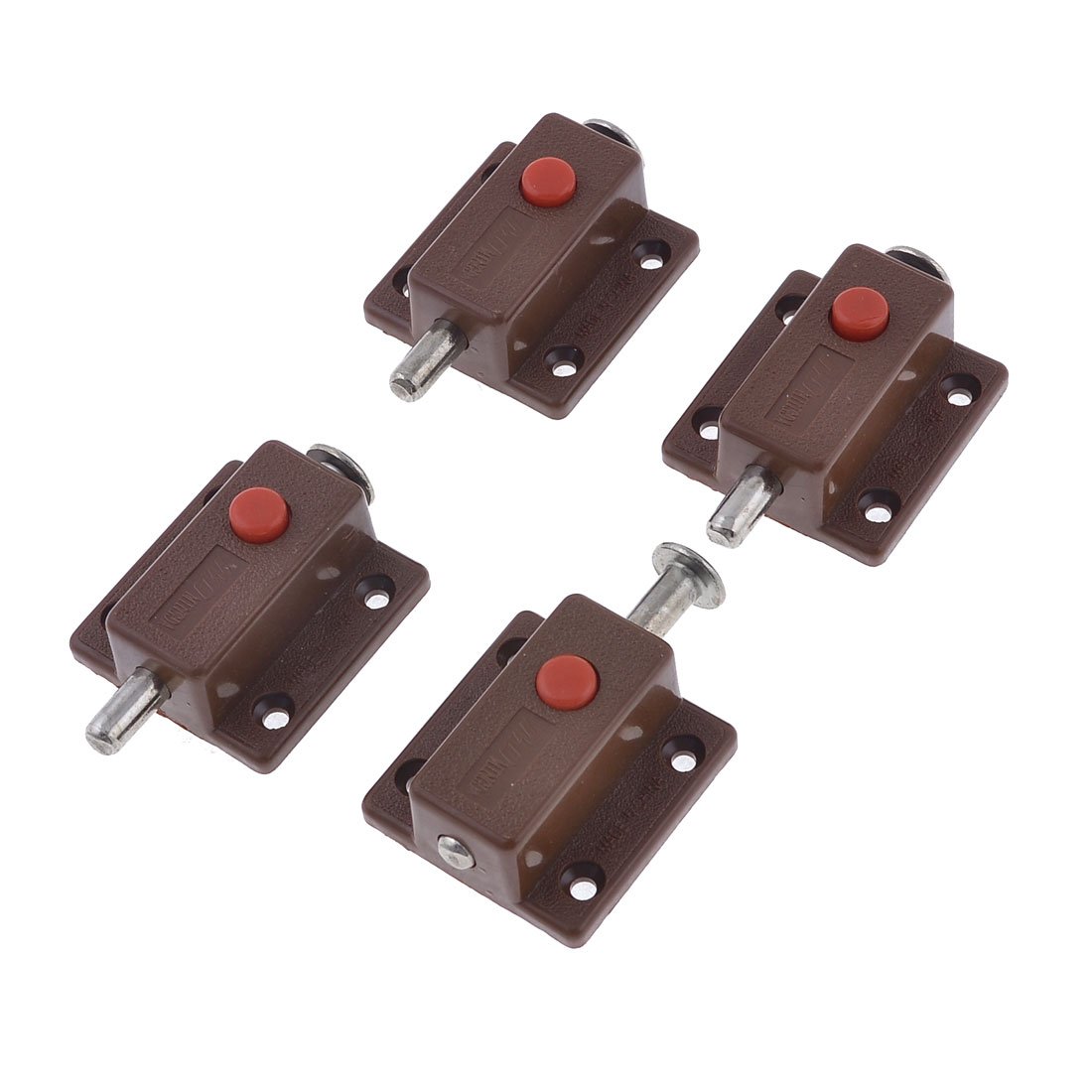 Sourcingmap Gate Cupboard Door Latch Lock Automatic Barrel Bolt Brown 4pcs