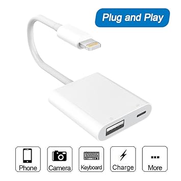 USB-Kamera-Adapter, USB 3.0 weibliches OTG-Adapter-Kabel mit USB-Strom-Schnittstelle Daten-Synchronisierungs-Gebührenkabel fü